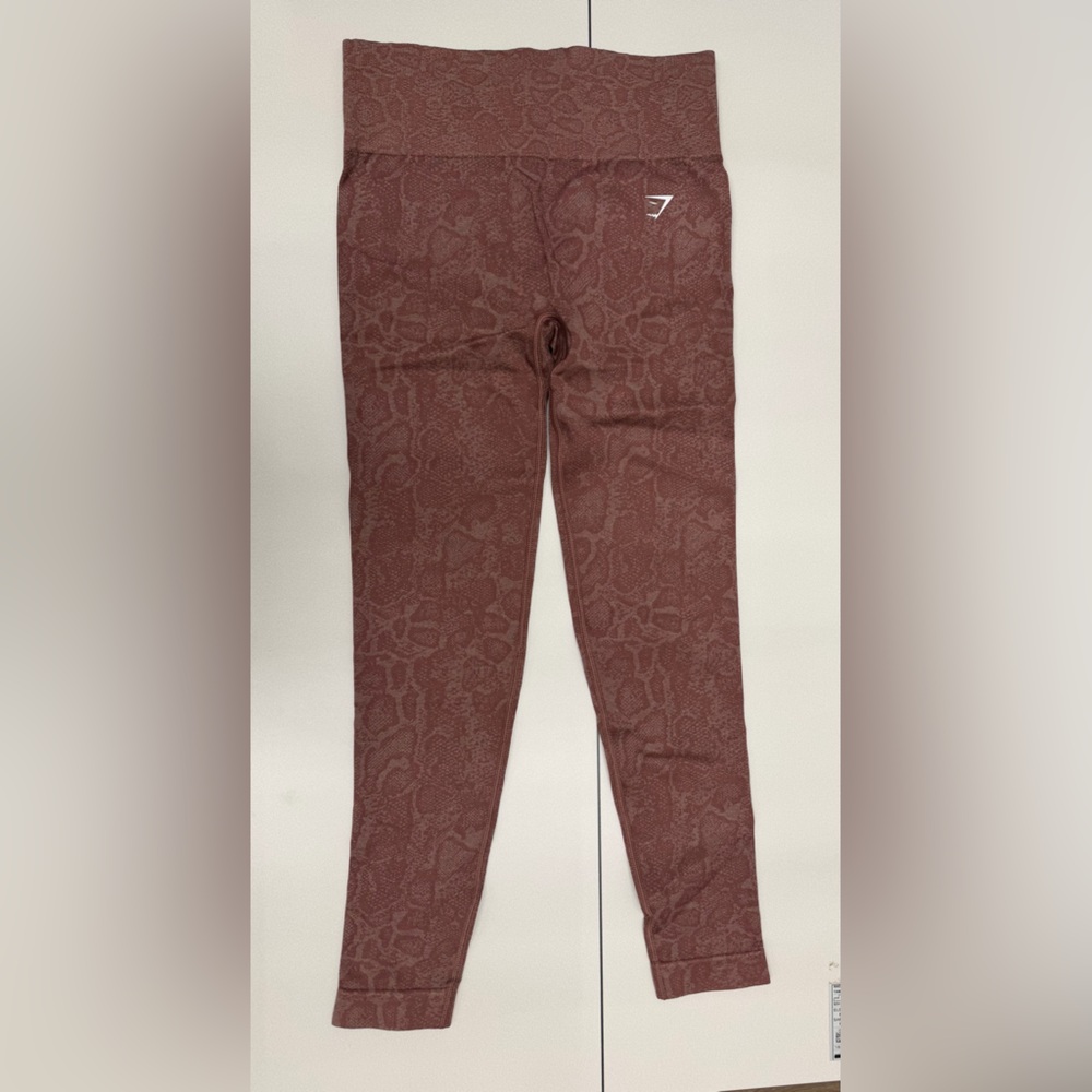 Gymshark Maroon Snake Print Leggings